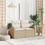 Sofá de Jardín de 2 Plazas con Cojines de Poliratán Beige de , Sofás de exterior - Ref: Foro24-42006736, Precio: 178,46 €, De...