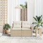 Sofá de Jardín de 2 Plazas con Cojines de Poliratán Beige de , Sofás de exterior - Ref: Foro24-42006736, Precio: 178,46 €, De...