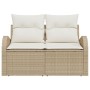 Sofá de Jardín de 2 Plazas con Cojines de Poliratán Beige de , Sofás de exterior - Ref: Foro24-42006736, Precio: 178,46 €, De...