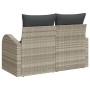 Sofá de Jardín de 2 Plazas con Cojines Gris Claro de Ratán de , Sofás de exterior - Ref: Foro24-42006737, Precio: 181,05 €, D...