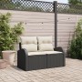 Sofá de Jardín de 2 Plazas con Almacenamiento y Cojines Negro Ratán Sintético de , Sofás de exterior - Ref: Foro24-42006742, ...