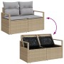 Sofá de jardín de 2 plazas con almacenamiento y cojines color beige de ratán sintético de , Sofás de exterior - Ref: Foro24-4...