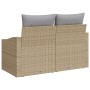 Sofá de jardín para 2 personas con cojines beige de poliratán de , Sofás de exterior - Ref: Foro24-42006775, Precio: 174,58 €...