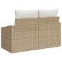 Sofá de jardín de 2 plazas con almacenamiento y cojines beige de ratán de , Sofás de exterior - Ref: Foro24-42006786, Precio:...