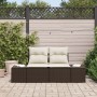 Sofá de jardín de 2 plazas con almacenamiento y cojines Marrón Rattan Sintético de , Sofás de exterior - Ref: Foro24-42006803...