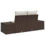 Sofá de jardín de 2 plazas con almacenamiento y cojines Marrón Rattan Sintético de , Sofás de exterior - Ref: Foro24-42006803...