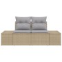 Sofá de Jardín de 2 Plazas con Almacenamiento y Cojines Beige Poliratán de , Sofás de exterior - Ref: Foro24-42006805, Precio...