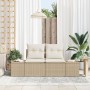 Sofá de Jardín de 2 Plazas con Almacenamiento y Cojines Beige Poliratán de , Sofás de exterior - Ref: Foro24-42006806, Precio...