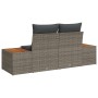 Sofá de jardín de 2 plazas con cojines gris de poliratán de , Sofás de exterior - Ref: Foro24-42006814, Precio: 213,17 €, Des...