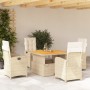 Set comedor de jardín 5 pzas con cojines ratán sintético beige en Conjuntos de jardín | Comprar online en Foru.es