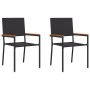 Sillas de Jardín Apilables con Cojines - Set de 2 Piezas en Ratán Poli Negro de , Sillas de jardín - Ref: Foro24-42006825, Pr...