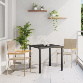 Sillas de jardín apilables con cojines, 2 piezas, Beige, Ratán de , Sillas de jardín - Ref: Foro24-42006827, Precio: 108,26 €...