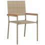 Sillas de jardín apilables con cojines, 2 piezas, Beige, Ratán de , Sillas de jardín - Ref: Foro24-42006827, Precio: 108,26 €...
