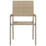 Sillas de jardín apilables con cojines, 2 piezas, Beige, Ratán de , Sillas de jardín - Ref: Foro24-42006827, Precio: 108,26 €...