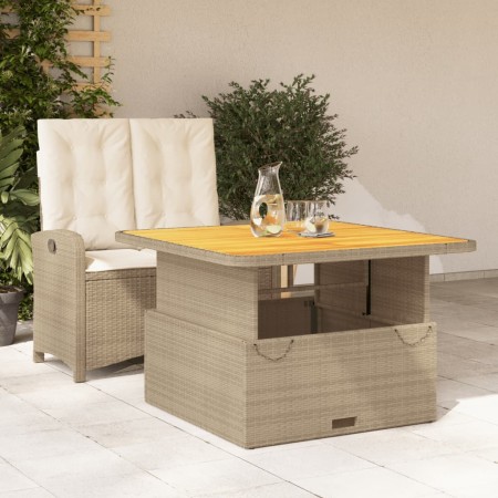 Set comedor de jardín 2 pzas con cojines ratán sintético beige en Conjuntos de jardín | Comprar online en Foru.es