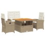 Set de comedor jardín con cojines 4 pzas ratán sintético beige en Conjuntos de jardín | Comprar online en Foru.es