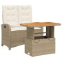 Set comedor de jardín 2 pzas con cojines ratán sintético beige en Conjuntos de jardín | Comprar online en Foru.es