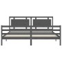 Estructura de cama con cabecero madera maciza gris 200x200 cm de vidaXL, Camas y somieres - Ref: Foro24-3194073, Precio: 189,...