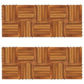 Baldosa de terraza patrón vertical 20 uds madera acacia 30x30cm en Materiales de construcción | Comprar online en Foru.es