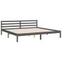 Estructura de cama con cabecero madera maciza gris 200x200 cm de vidaXL, Camas y somieres - Ref: Foro24-3194073, Precio: 189,...