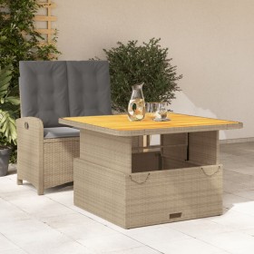 Set comedor de jardín 2 pzas con cojines ratán sintético beige en Conjuntos de jardín | Comprar online en Foru.es