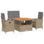 Set de comedor jardín con cojines 4 pzas ratán sintético beige en Conjuntos de jardín | Comprar online en Foru.es