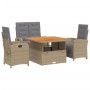Set de comedor jardín con cojines 4 pzas ratán sintético beige en Conjuntos de jardín | Comprar online en Foru.es