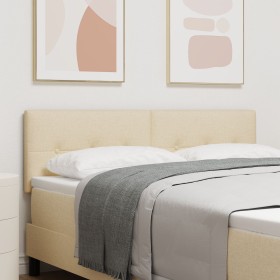 Cabecero Botones Tapizado Crema 140 cm Tela de , Cabeceros y pies de cama - Ref: Foro24-42007155, Precio: 56,63 €, Descuento: %