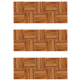 Baldosas de porche patrón vertical 30 piezas acacia 30x30 cm en Materiales de construcción | Comprar online en Foru.es