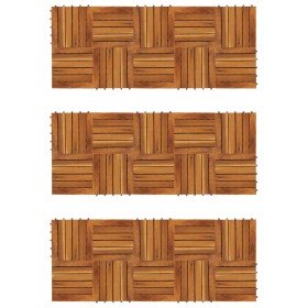 Baldosas de porche patrón vertical 30 piezas acacia 30x30 cm en Materiales de construcción | Comprar online en Foru.es