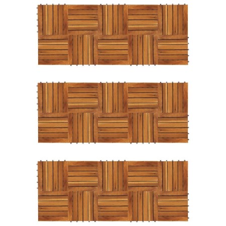 Baldosas de porche patrón vertical 30 piezas acacia 30x30 cm en Materiales de construcción | Comprar online en Foru.es