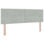 Cabecero con botones tufted en gris claro de 160 cm de terciopelo de , Cabeceros y pies de cama - Ref: Foro24-42007170, Preci...