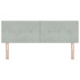 Cabecero con botones tufted en gris claro de 160 cm de terciopelo de , Cabeceros y pies de cama - Ref: Foro24-42007170, Preci...