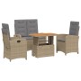 Set de comedor jardín con cojines 4 pzas ratán sintético beige en Conjuntos de jardín | Comprar online en Foru.es