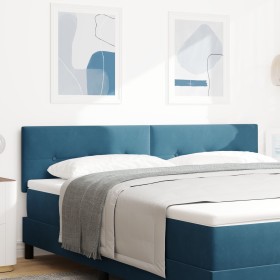 Cabecero de con botones, tapizado en terciopelo azul oscuro, 180 cm de , Cabeceros y pies de cama - Ref: Foro24-42007187, Pre...
