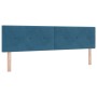 Cabecero de con botones, tapizado en terciopelo azul oscuro, 180 cm de , Cabeceros y pies de cama - Ref: Foro24-42007187, Pre...