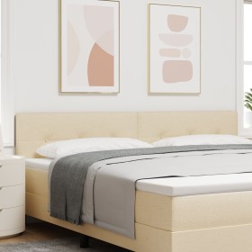 Cabecero Acolchado en Botones Crema 200 cm Tela de , Cabeceros y pies de cama - Ref: Foro24-42007194, Precio: 67,00 €, Descue...