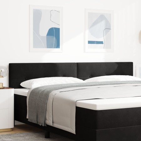 Cabecero Botoné Negro 200 cm Terciopelo de , Cabeceros y pies de cama - Ref: Foro24-42007198, Precio: 66,96 €, Descuento: %