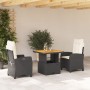 Set comedor de jardín 3 pzas con cojines ratán sintético negro en Conjuntos de jardín | Comprar online en Foru.es
