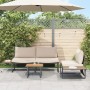 Mesa de café de jardín marrón 55x55x35 cm DPC y acero de , Sofás modulares de exterior - Ref: Foro24-42007554, Precio: 61,64 ...