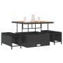 Conjunto de Comedor de Jardín de 3 Piezas con Cojines Negro de Poliratán Acacia | Foro24.es | Tu tienda online para hogar, jardín y más Foro24.es