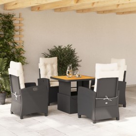 Set de muebles jardín 5 pzas con cojines ratán sintético negro en Conjuntos de jardín | Comprar online en Foru.es