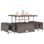 Conjunto de Comedor de Jardín de 3 Piezas con Cojines en Gris de Poliratán y Acacia | Foro24.es | Tu tienda online para hogar, jardín y más Foro24.es