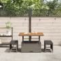 Conjunto de Comedor de Jardín de 3 Piezas con Cojines en Gris de Poliratán y Acacia | Foro24.es | Tu tienda online para hogar, jardín y más Foro24.es