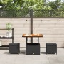 Conjunto de Comedor de Jardín de 3 Piezas con Cojines Negro de Ratán de Poliéster y Acacia de , Conjuntos de jardín - Ref: Fo...