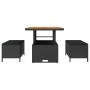 Conjunto de Comedor de Jardín de 3 Piezas con Cojines Negro de Ratán de Poliéster y Acacia de , Conjuntos de jardín - Ref: Fo...