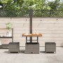 Conjunto de Comedor de Jardín de 3 Piezas con Cojines Gris de Poliratán y Acacia de , Conjuntos de jardín - Ref: Foro24-42007...