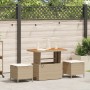 Juego de Comedor de Jardín de 3 Piezas con Cojines Beige Ratán Sintético Acacia | Foro24.es | Tu tienda online para hogar, jardín y más Foro24.es