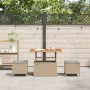 Conjunto de Jardín de Comedor de 3 Piezas con Cojines Beige de Poliratán y Acacia de , Conjuntos de jardín - Ref: Foro24-4200...