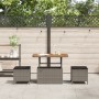 Conjunto de Comedor de Jardín de 3 Piezas con Cojines Gris en Poliratán y Acacia de , Conjuntos de jardín - Ref: Foro24-42007...